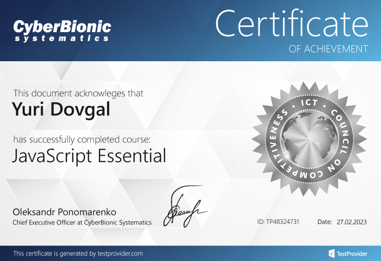 certificate