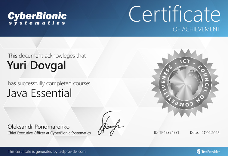 certificate